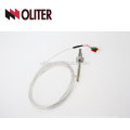 OEM flexible or no flexible cable silvery shielded three wire probe sensor rtd pt100 temperature sensor